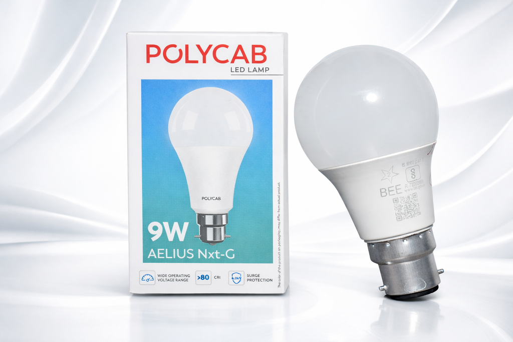 Polycab 9W LED Bulb – Energy Efficient Bright Light for Home & Office