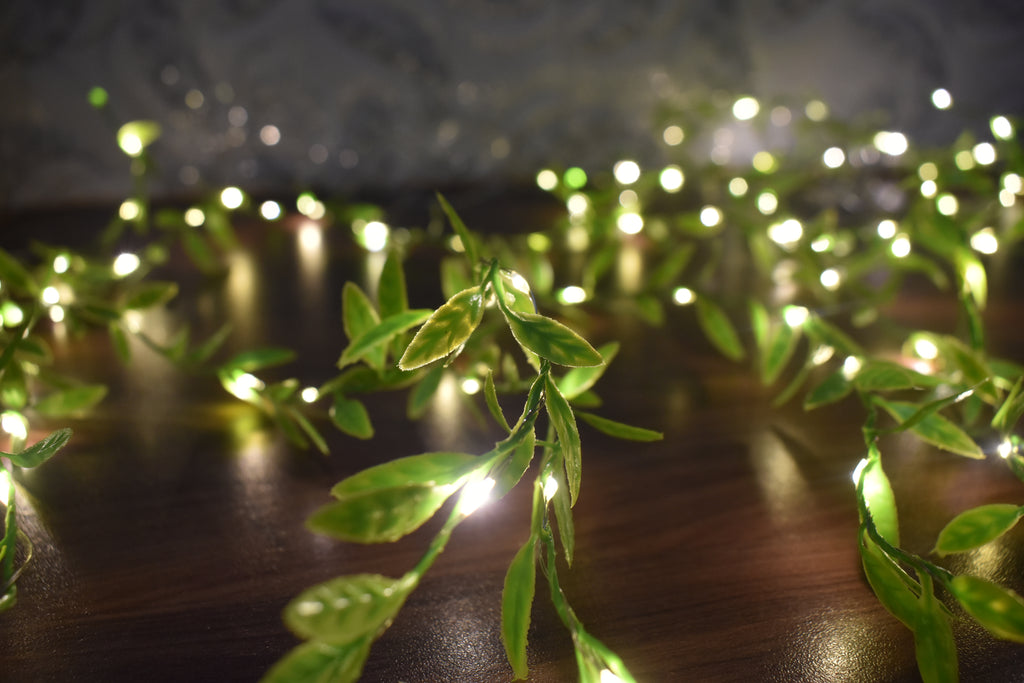 LED Green Leaf Vine String Lights – Aesthetic Decorative Fairy Lights for Home & Room Decor