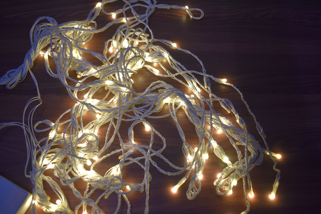 Warm White LED Fairy String Lights – Soft Glow Decorative Lights for Bedroom & Home Decor